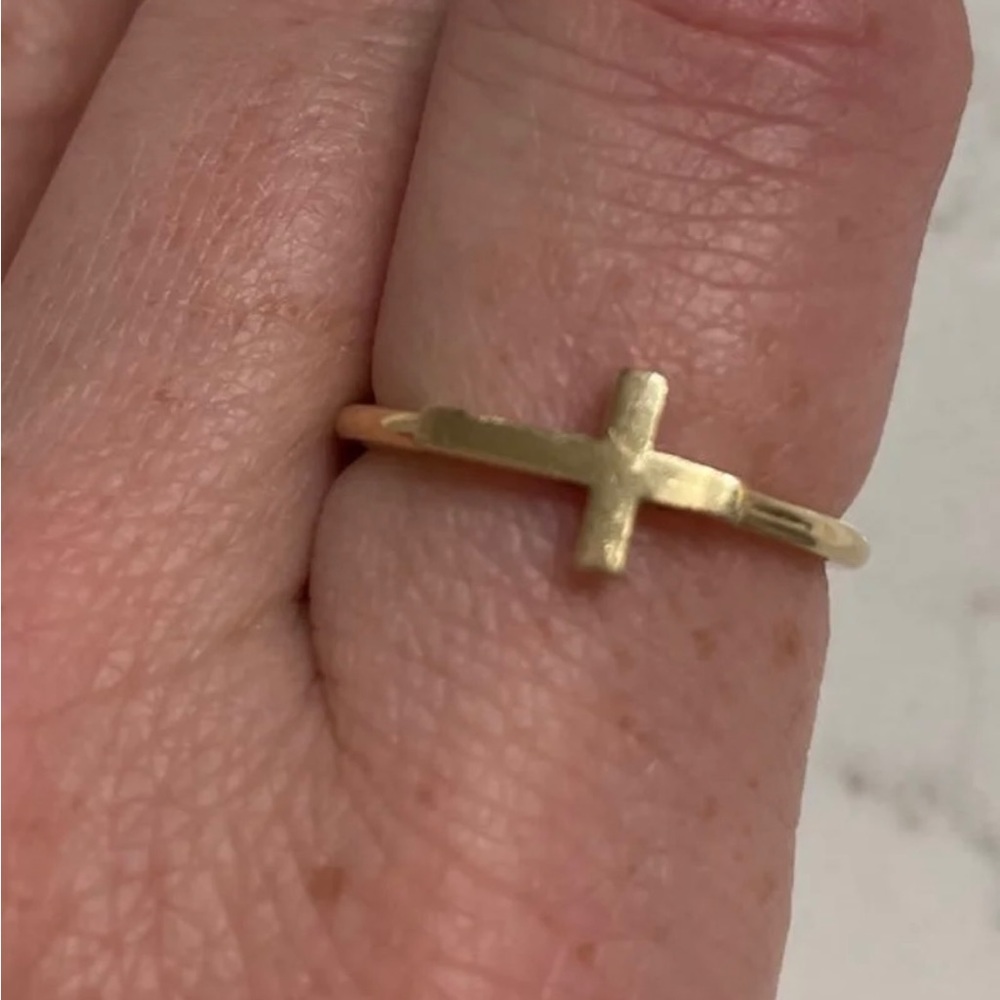 James Avery horizon cross ring gold